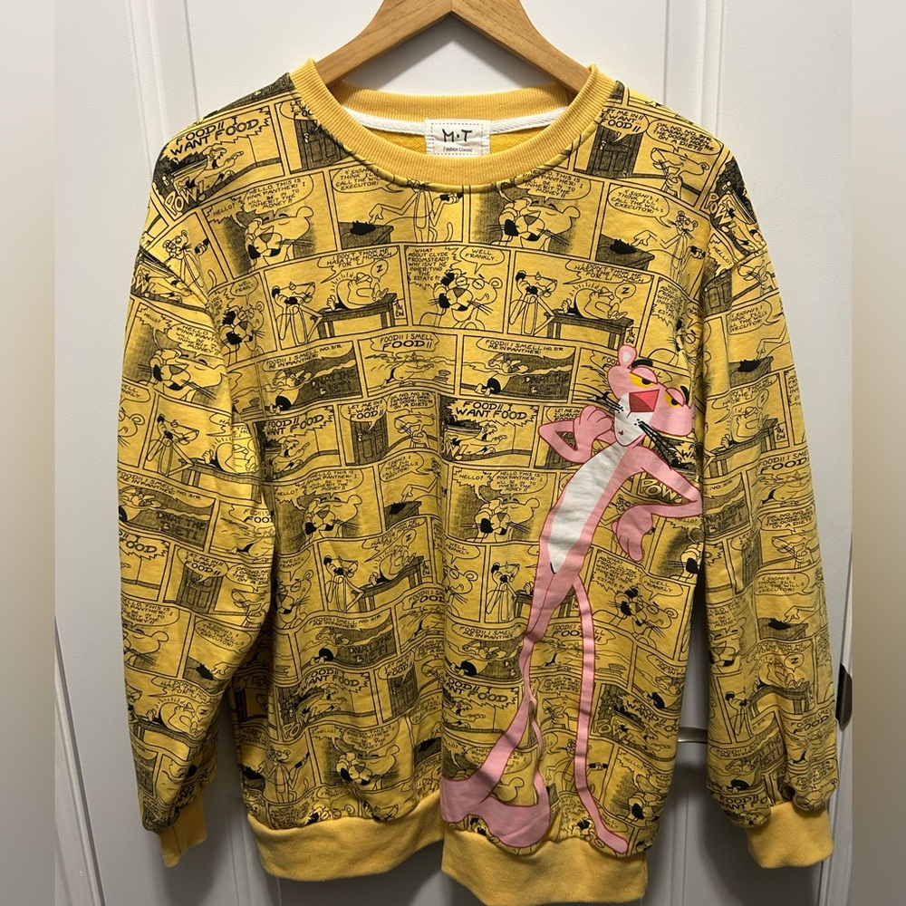 Yellow Cartoon Graphic Sweatshirt